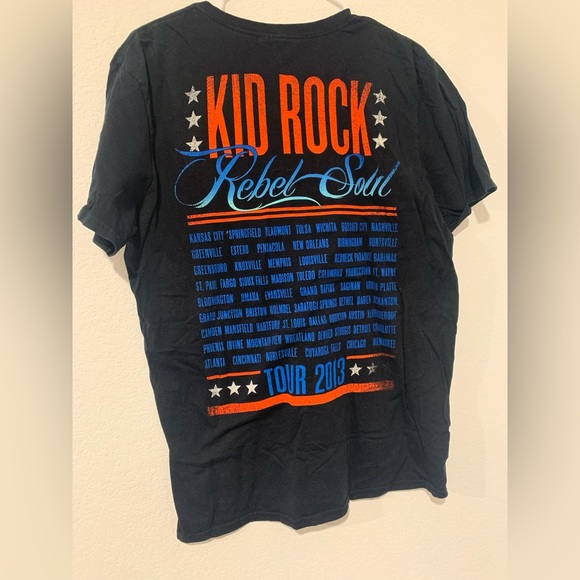 Mens Large Kid Rock 2013 Rebel Soul Tour Shirt - Picture 2 of 2